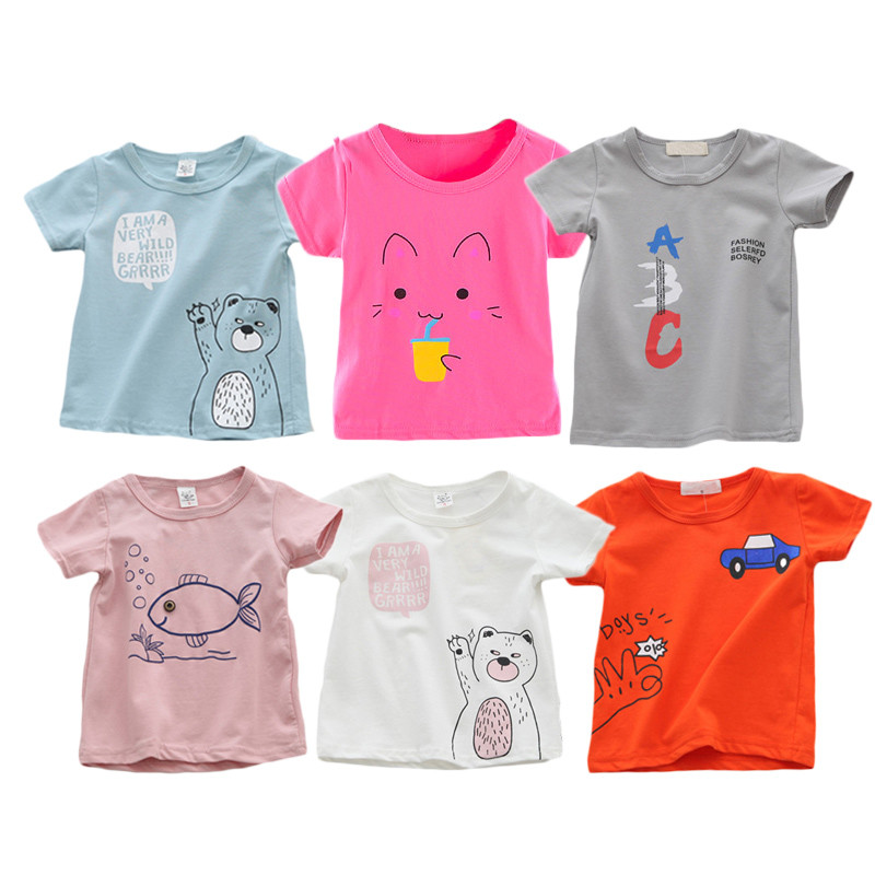 Baby Clothing Clearance - Camiseta de algodão para meninas e