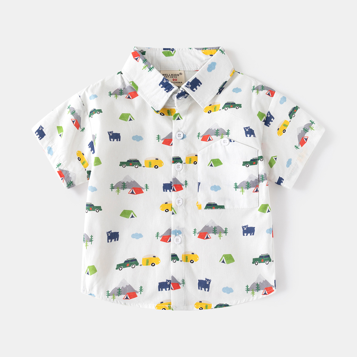 Baby Clothing Korea - Camisa impressa para meninos 2025 roupas