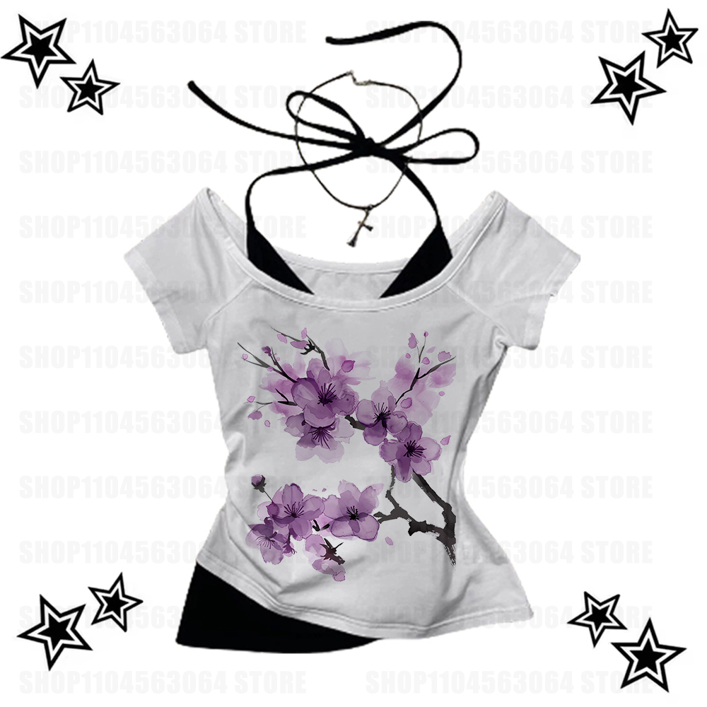 Baby Y2K Clothing - Espartilho feminino gráficos impressão roupas vintage