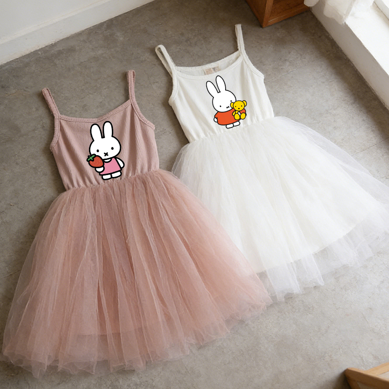 Baby Clothing In Summer - Vestido Infantil Miffy com Alças Finas