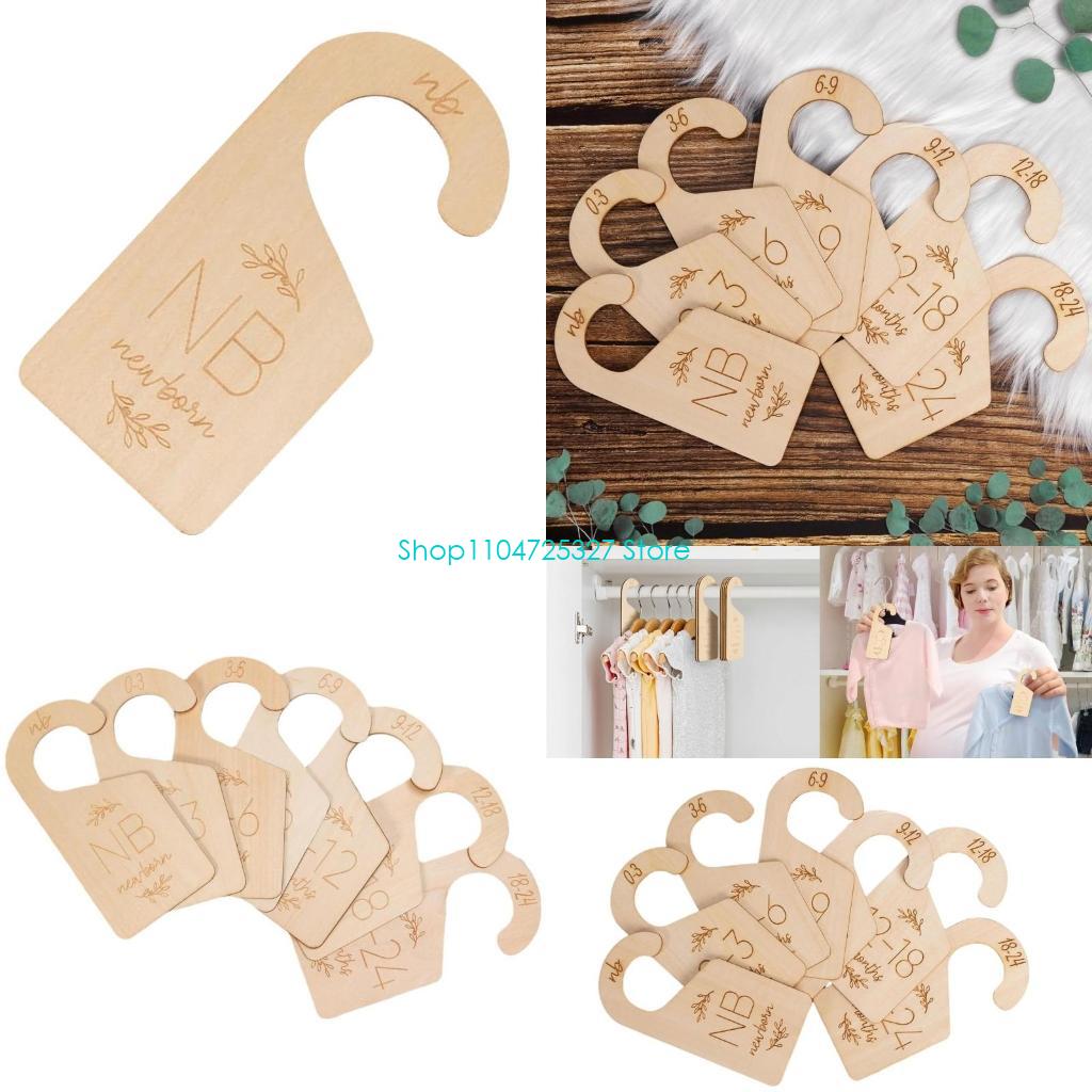 Baby Clothing Hanger Dividers - Organizadores guarda-roupa bebê, natural, divisórias tamanho,