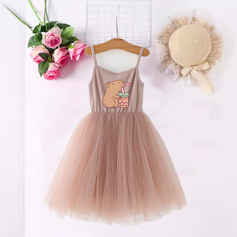 Baby Clothing In Summer - Capivara meninas vestidos anime impresso bonito