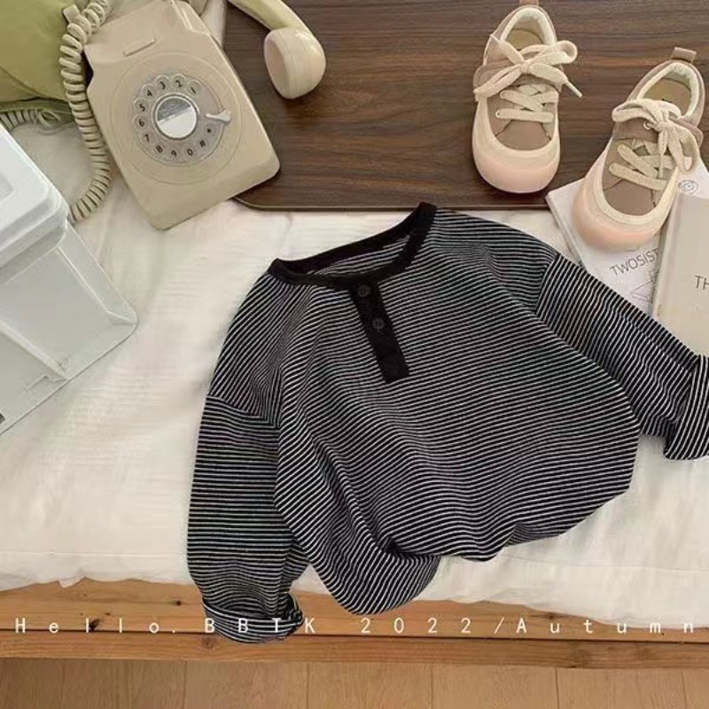 Camiseta listrada de manga com - Baby Clothing Korea avaliação e preço