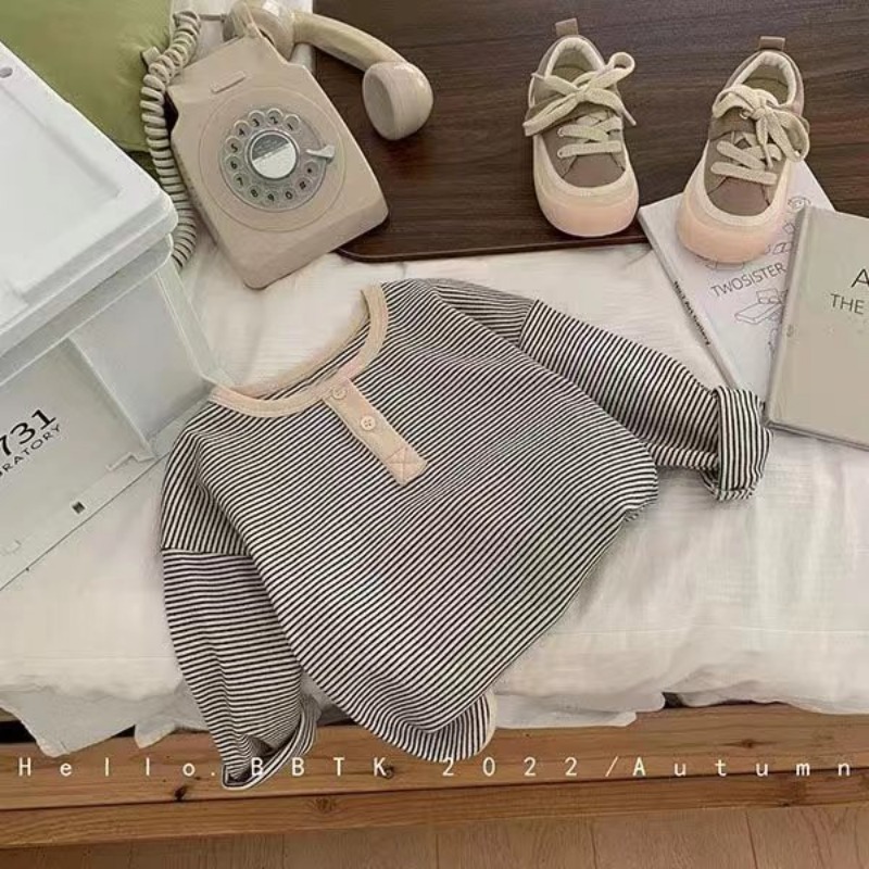 Camiseta listrada de manga com - Baby Clothing Korea avaliação e preço