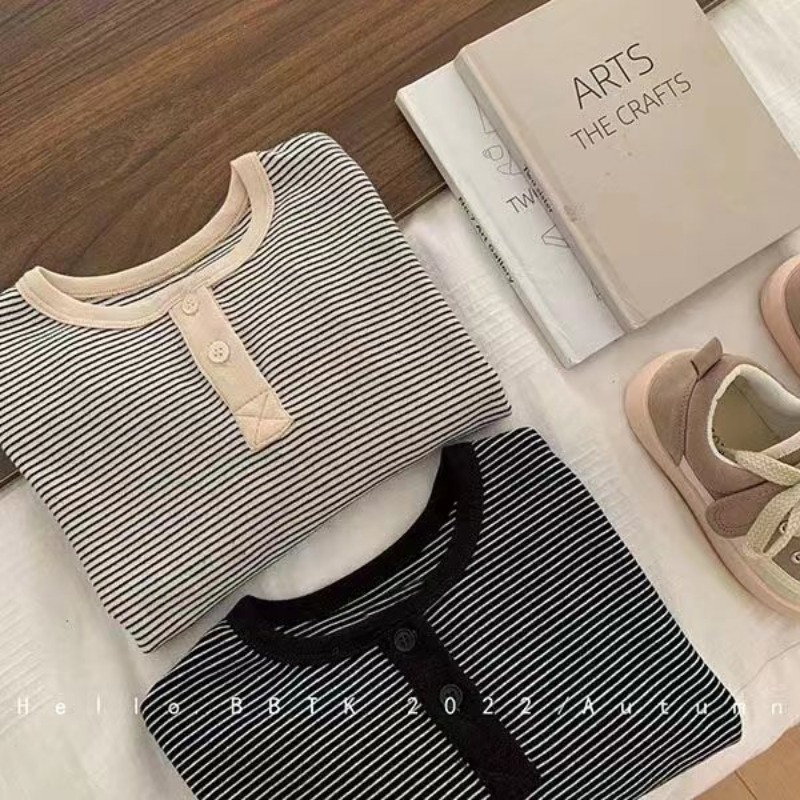 Camiseta listrada de manga com - Baby Clothing Korea avaliação e preço