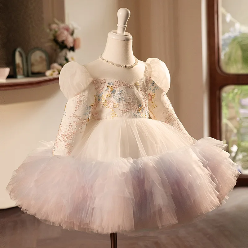 Vestido infantil de manga comp - Baby Clothing Layers avaliação e preço