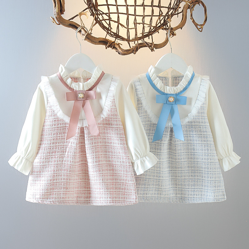 Vestido xadrez para meninas, p - Baby Clothing Korea avaliação e preço
