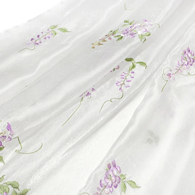Tecido bordado de glicínias di - Baby Clothing In Summer avaliação e preço